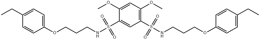 1-N,3-N-bis[3-(4-ethylphenoxy)propyl]-4,6-dimethoxybenzene-1,3-disulfonamide Structure