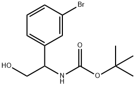 tert-Butyl (1-(3-bromophenyl)-2-hydroxyethyl)carbamate 化学構造式