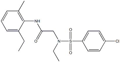 N~2~-[(4-chlorophenyl)sulfonyl]-N~2~-ethyl-N-(2-ethyl-6-methylphenyl)glycinamide Structure