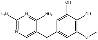3-メトキシ-5-[(2,4-ジアミノ-5-ピリミジニル)メチル]-1,2-ベンゼンジオール 化学構造式