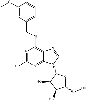 2’-Chloro-N6-(3-methoxy)benzyl adenosine Struktur