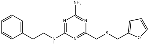 6-(furan-2-ylmethylsulfanylmethyl)-2-N-(2-phenylethyl)-1,3,5-triazine-2,4-diamine|