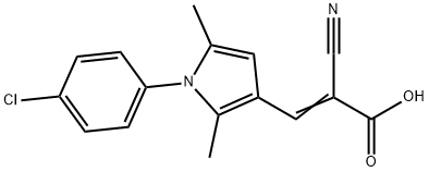 3-[1-(4-chlorophenyl)-2,5-dimethyl-1H-pyrrol-3-yl]-2-cyanoprop-2-enoic acid Structure