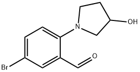 Benzaldehyde, 5-bromo-2-(3-hydroxy-1-pyrrolidinyl)- Structure