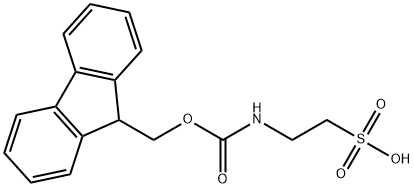 2-((((9H-芴-9-基)甲氧基)羰基)氨基)乙烷-1-磺酸 结构式