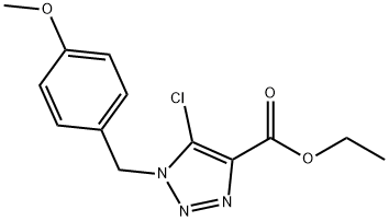 Ethyl 5-chloro-1-[(4-methoxyphenyl)methyl]-1H-1,2,3-triazole-4-carboxylate 化学構造式
