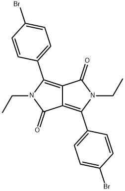 Pyrrolo[3,4-c]pyrrole-1,4-dione, 3,6-bis(4-bromophenyl)-2,5-diethyl-2,5-dihydro- 化学構造式