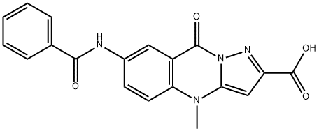 7-(BENZOYLAMINO)-4,9-DIHYDRO-4-METHYL-9-OXO-PYRAZOLO[5,1-B]QUINAZOLINE-2-CARBOXYLIC ACID, 77422-99-2, 结构式