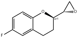 (2R)-rel-6-Fluoro-3,4-dihydro-2-[(2S)-2-oxiranyl]-2H-1-benzopyran 化学構造式