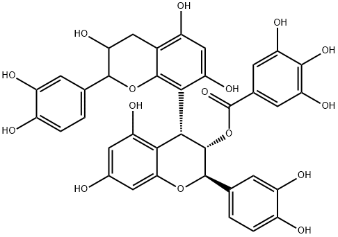 Benzoic acid, 3,4,5-trihydroxy-, (2R,2'R,3R,3'S,4R)-2,2'-bis(3,4-dihydroxyphenyl)-3,3',4,4'-tetrahydro-3',5,5',7,7'-pentahydroxy[4,8'-bi-2H-1-benzopyran]-3-yl ester|Benzoic acid, 3,4,5-trihydroxy-, (2R,2'R,3R,3'S,4R)-2,2'-bis(3,4-dihydroxyphenyl)-3,3',4,4'-tetrahydro-3',5,5',7,7'-pentahydroxy[4,8'-bi-2H-1-benzopyran]-3-yl ester