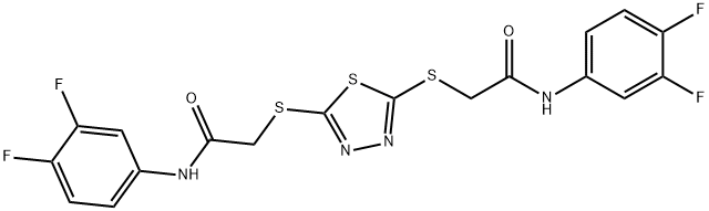 2,2'-(1,3,4-thiadiazole-2,5-diyldisulfanediyl)bis[N-(3,4-difluorophenyl)acetamide] Structure