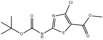 methyl 2-((tert-butoxycarbonyl)amino)-4-chlorothiazole-5-carboxylate(WX191853) 化学構造式