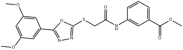 Methyl 3-(2-((5-(3,5-dimethoxyphenyl)-1,3,4-oxadiazol-2-yl)thio)acetamido)benzoate Structure