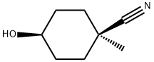 cis-4-hydroxy-1-methylcyclohexane-1-carbonitrile 化学構造式