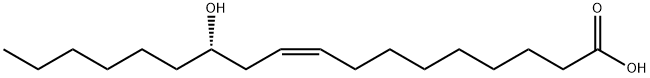 9-Octadecenoic acid, 12-hydroxy-, (9Z,12S)- Structure