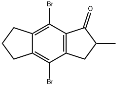 s-Indacen-1(2H)-one, 4,8-dibromo-3,5,6,7-tetrahydro-2-methyl- 化学構造式