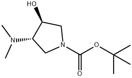 (+/-)-trans-3-dimethylamino-4-hydroxy-pyrrolidine-1-carboxylic acid tert-butyl este Structure