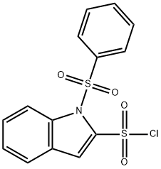 1-(苯磺酰基)-1H-吲哚-2-磺酰氯 结构式