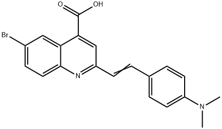 6-溴-2-{2-[4-(二甲氨基)苯基]乙烯基}喹啉-4-羧酸, 859803-46-6, 结构式