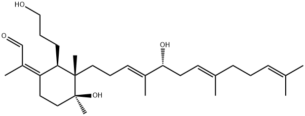 2-[(2R)-3α-[(3E,6E)-5-Hydroxy-4,8,12-trimethyl-3,6,11-tridecatrienyl]-3,4-dimethyl-4β-hydroxy-2β-(3-hydroxypropyl)cyclohexylidene]propanal|2-[(2R)-3α-[(3E,6E)-5-Hydroxy-4,8,12-trimethyl-3,6,11-tridecatrienyl]-3,4-dimethyl-4β-hydroxy-2β-(3-hydroxypropyl)cyclohexylidene]propanal