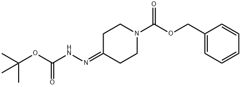 Benzyl 4-(2-(tert-butoxycarbonyl)hydrazono)piperidine-1-carboxylate 结构式