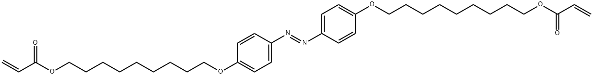 2-Propenoic acid, 1,1'-[(1E)-1,2-diazenediylbis(4,1-phenyleneoxy-9,1-nonanediyl)] ester Struktur