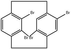 TRICYCLO[8.2.2.24,7]HEXADECA-4,6,10,12,13,15-HEXAENE, 5,6,11,13-TETRABROMO- 结构式