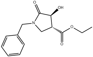 (3R,4S)-1-苄基-4-羟基-5-氧代吡咯烷-3-羧酸乙酯, 871085-96-0, 结构式