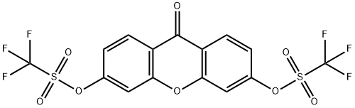 Methanesulfonic acid, 1,1,1-trifluoro-, 1,1'-(9-oxo-9H-xanthene-3,6-diyl) ester Struktur