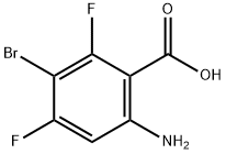 Benzoic acid, 6-amino-3-bromo-2,4-difluoro- 化学構造式