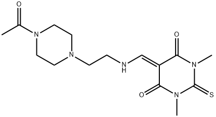 5-[[2-(4-acetylpiperazin-1-yl)ethylamino]methylidene]-1,3-dimethyl-2-sulfanylidene-1,3-diazinane-4,6-dione Structure