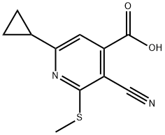 3-氰基-6-环丙基-2-(甲基硫基)吡啶-4-羧酸 结构式