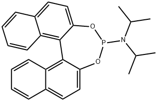 O,O′-(1,1′-dinaphthyl-2,2′-diyl)-N,N-di-iso-propylethylphosphoramidite Structure