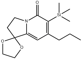Spiro[1,3-dioxolane-2,1'(5'H)-indolizin]-5'-one, 2',3'-dihydro-7'-propyl-6'-(trimethylsilyl)- (9CI)