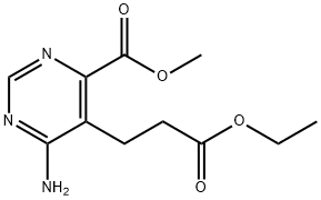 5-Pyrimidinepropanoic acid, 4-amino-6-(methoxycarbonyl)-, ethyl ester Structure