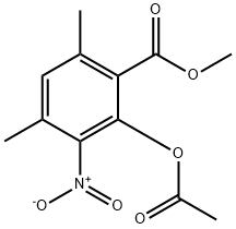 Benzoic acid, 2-(acetyloxy)-4,6-dimethyl-3-nitro-, methyl ester Structure