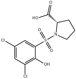 1-[(3,5-Dichloro-2-hydroxyphenyl)sulfonyl]-L-proline 化学構造式