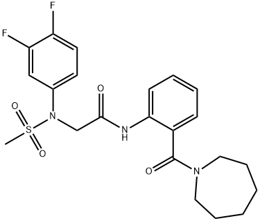 N-[2-(azepan-1-ylcarbonyl)phenyl]-N~2~-(3,4-difluorophenyl)-N~2~-(methylsulfonyl)glycinamide, 905756-83-4, 结构式