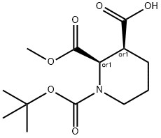 1,2,3-Piperidinetricarboxylic acid, 1-(1,1-dimethylethyl) 2-methyl ester, (2R,3S)- Structure