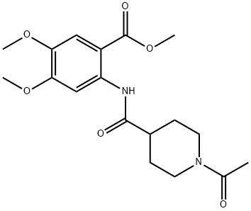 methyl 2-(1-acetylpiperidine-4-carboxamido)-4,5-dimethoxybenzoate Structure