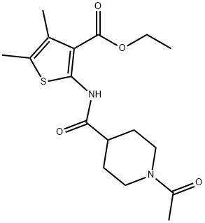 915896-18-3 ethyl 2-(1-acetylpiperidine-4-carboxamido)-4,5-dimethylthiophene-3-carboxylate