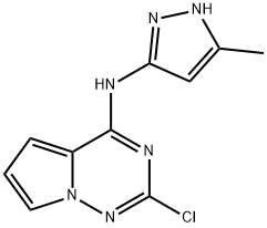 2-Chloro-N-(5-methyl-1H-pyrazol-3-yl)pyrrolo[2,1-f][1,2,4]triazin-4-amine Struktur