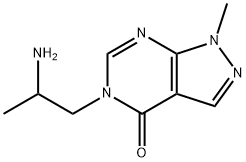 5-(2-aminopropyl)-1-methyl-1H,4H,5H-pyrazolo[3,4-d]pyrimidin-4-one 化学構造式