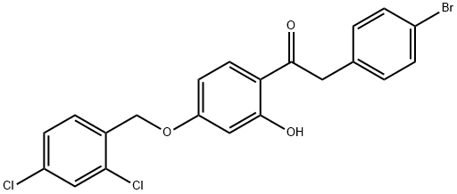 JR-7013, 1-(4-(2,4-Dichlorobenzyloxy)-2-hydroxyphenyl)-2-(4-bromophenyl)ethanone, 97% 化学構造式