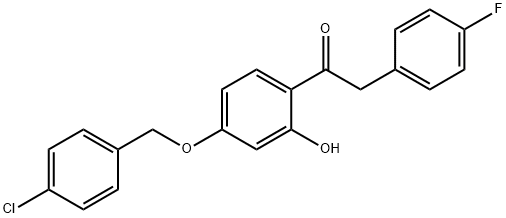 1-(4-(4-CHLOROBENZYLOXY)-2-HYDROXYPHENYL)-2-(4-FLUOROPHENYL)ETHANONE,925007-62-1,结构式