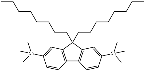 Stannane, 1,1'-(9,9-dioctyl-9H-fluorene-2,7-diyl)bis[1,1,1-trimethyl- Structure