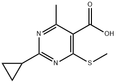 2-cyclopropyl-4-methyl-6-(methylsulfanyl)pyrimidine-5-carboxylic Acid Structure