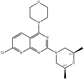 (2S,6R)-4-(7-氯-4-吗啉代吡啶并[2,3-D]嘧啶-2-基)-2,6-二甲基吗啉, 938443-23-3, 结构式