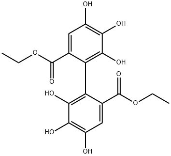 [1,1'-Biphenyl]-2,2'-dicarboxylic acid, 4,4',5,5',6,6'-hexahydroxy-, 2,2'-diethyl ester,93994-13-9,结构式