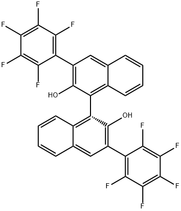 (3R)-3,3'-bis(perfluorophenyl)-[1,1'-binaphthalene]-2,2'-diol 化学構造式